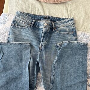 Express Women's Straight Leg Jeans - Light Blue